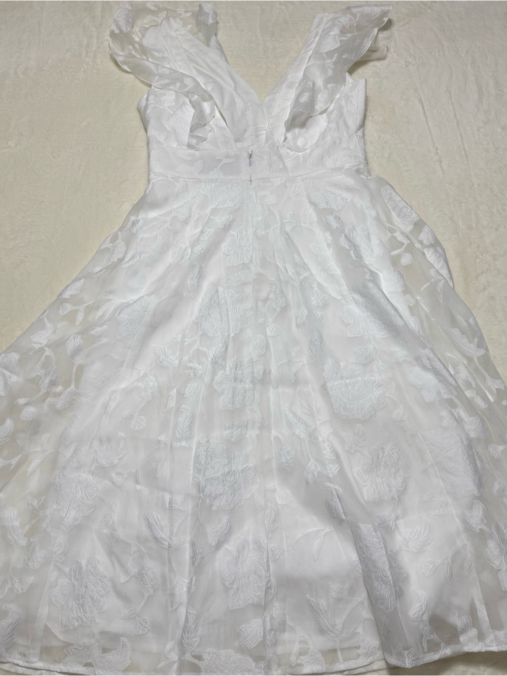 GAL MEETS GLAM Susie Floral Organza Fit & Flare Dress Size 0 - Picture 4 of 10